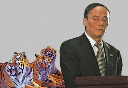 2012年11月至今,王岐山“操刀”的“打虎”已令57名省部级以上高官落马。最新的一例是11月20日落马的河北省委常委、组织部部长梁滨。2013年12月一个月之内,曾有李东生、李崇禧、陈安众、杨刚、童名谦5名“老虎”落马。外界关注梁滨落马是否会揭开新一轮岁末打虎序幕。(网络图片) 2012年11月至今,王岐山“操刀”的“打虎”已令57名省部级以上高官落马。最新的一例是11月20日落马的河北省委常委、组织部部长梁滨。2013年12月一个月之