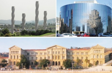 西班牙大学最新排行榜中,在研究方面最有生产力的大学巴塞罗那公立自治大学(左上),在科技发展方面最突出的加泰罗尼亚大区的公立理工大学(右上)和师资力量最为雄厚的德乌斯托私立大学的建筑。(维基百科) 西班牙大学最新排行榜中,在研究方面最有生产力的大学巴塞罗那公立自治大学(左上),在科技发展方面最突出的加泰罗尼亚大区的公立理工大学(右上)和师资力量最为雄厚的德