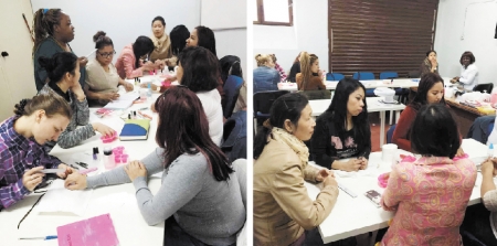 美甲培训现场(亿发贸易公司提供) 美甲培训现场(亿发贸易公司提供)