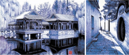 刘凯所画的圆珠笔画(网络图片) 刘凯所画的圆珠笔画(网络图片)