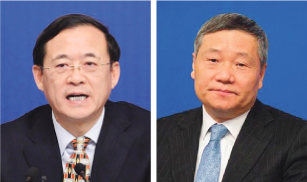 新上任的刘士余(左)和被免职的肖钢(右) (网络图片)