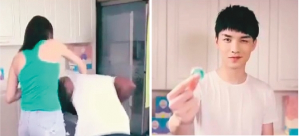 图为俏比洗衣产品视频广告画面。(视频截图) 图为俏比洗衣产品视频广告画面。(视频截图)