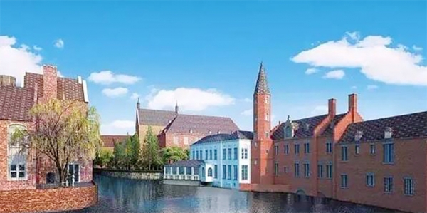 该效果图模仿的是比利时有“北方威尼斯”之称的布鲁日。（网络图片）