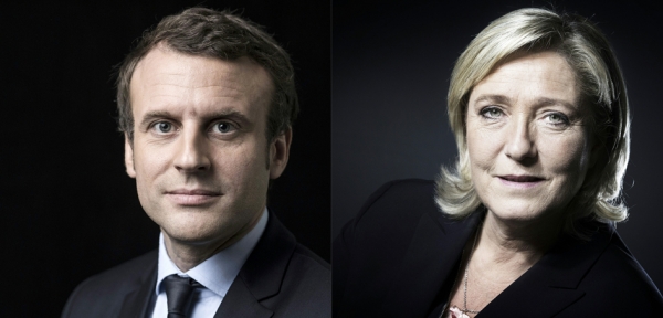 马克隆与勒庞 (AFP/Getty Images)