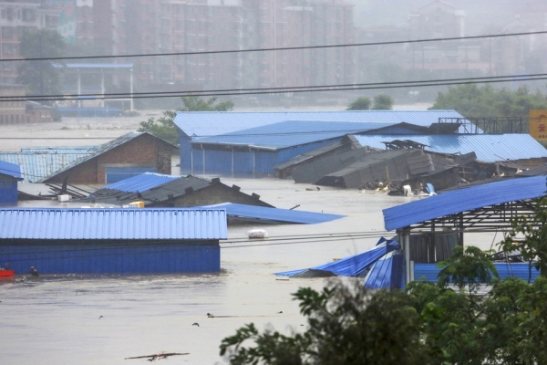2017年7月2日,湖南省娄底市遭遇300年一遇大暴雨。(Getty Images) 2017年7月2日,湖南省娄底市遭遇300年一遇大暴雨。(Getty Images)