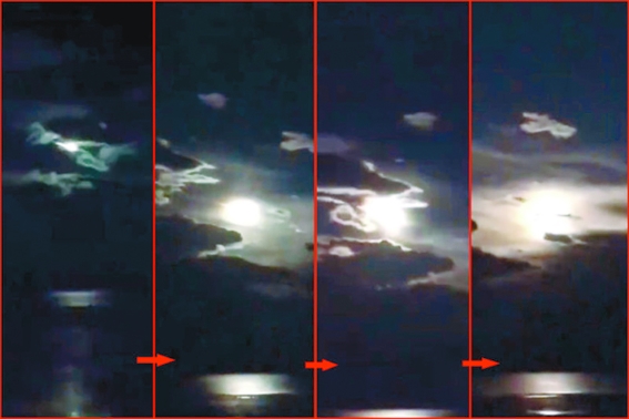 云南上空出现一颗巨大火球。(视频截图) 云南上空出现一颗巨大火球。(视频截图)