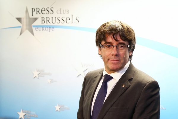 图为逃往比利时布鲁塞尔的普伊格蒙特。 (AFP/Getty Images)