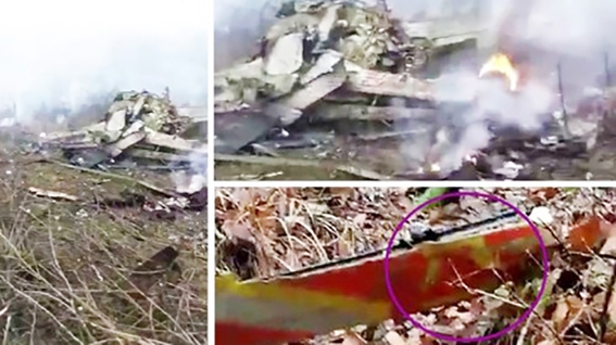 军机坠落现场(视频截图) 军机坠落现场(视频截图)