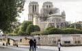 火灾后的巴黎圣母院外景，摄于今年4月29日。(AFP/Getty Images)