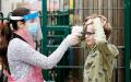 英国伦敦一所学校的老师在为学生量体温。（Dan Kitwood/Getty Images）