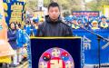 走线华人宫凯在集会上发言。（摄影/看中国/Leo)