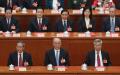 2025年3月11日，国务院总理李强、中央政治局常委蔡奇、副总理李希、公安部长王小洪等在北京人民大会堂出席第十四届全国人民代表大会第三次会议闭幕式。（图片来源：Lintao Zhang/Getty Images）