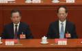 2025年3月11日，中共全国人民代表大会闭幕式现场。图为时任中共中组部部长李干杰和中共统战部部长石泰峰。    （图片来源：Lintao Zhang/Getty Images）