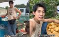 以“霸总”形象走红的短剧男演员许鹏返乡卖菜。（视频截图）