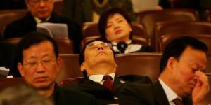 2007年3月5日，中共各代表团在出席全国人民代表大会开幕式时打瞌睡。（图片来源：Guang Niu/Getty Images）
