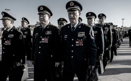 2026年3月9日，军方代表参加全国人大会议。（Kevin Frayer/Getty Images ）