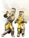 唐代金银器珍品      银鎏金胡人伎乐俑