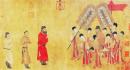 阎立本所绘的《步辇图》，图为唐太宗接见吐蕃使者禄东赞。(公有领域)