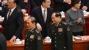 2025年3月10日，中国人民政治协商会议在北京闭幕，中央军委副主席何卫东（左）、中央军委副主席张又侠（右）在闭幕式后离开人民大会堂（图片来源：GREG BAKER/AFP via Getty Images）