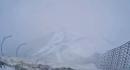 北京延庆奥林匹克园区的海陀山飘雪。（图片来源：视频截图）