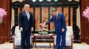 2026年5月15日，川普总统在北京与习近平会面。（图片来源: Evan Vucci / POOL / AFP via Getty Images） 