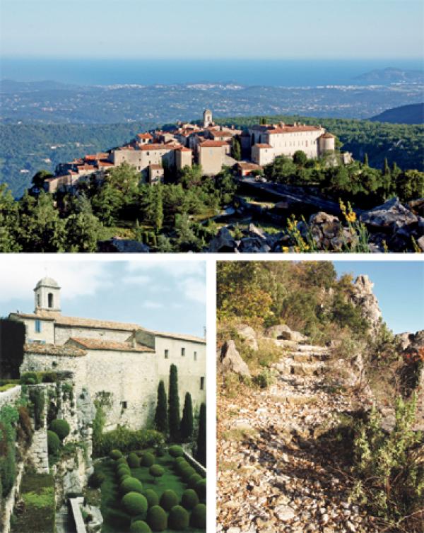 大图:古尔东小镇远景(E.Mele);下左:古尔东城堡(Bernard Gagnon/CC BY-SA 3.0维基百科);下右:崎岖的天堂之路(Gilbert Bochenek/C BY-SA 3.0维基百科)。