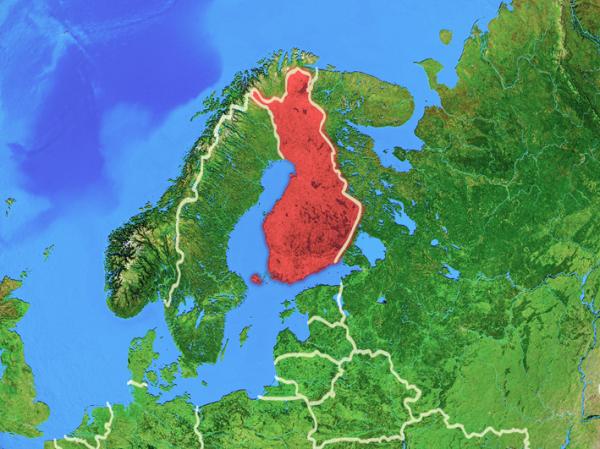 芬兰地图示意图(红色部分) (123RF)