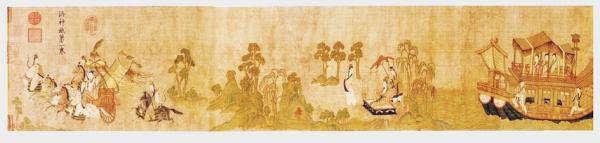 曾经置于天籁阁的顾恺之《洛神赋图》局部(维基百科)