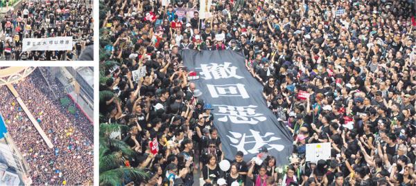 6月16日，200万名香港人再次走上街头，促港府撤回《引渡条例》。在过去的一周内，香港成为国际焦点，香港市民表现的团结、勇敢与不屈的“香港精神”，再次令外界赞叹。(图片来源/看中国)