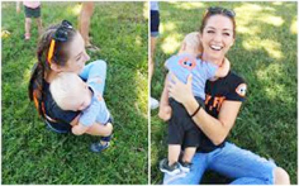 约瑟夫的拥抱感动艾美。（facebook)