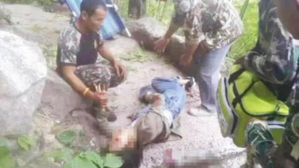 一对中国夫妇日前在泰国旅游,怀孕的妻子Wang女士从高崖跌落。