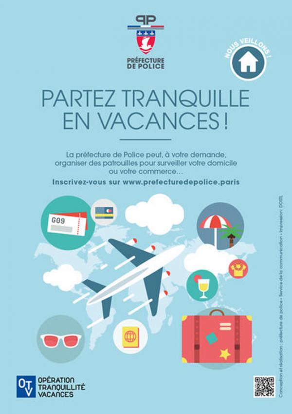 巴黎警察局“安心假期行动”的传单