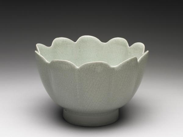 汝窑青瓷莲花式温碗