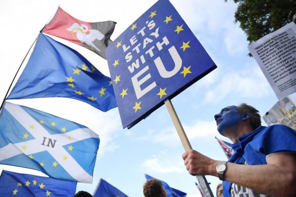 从目前到10月底,留欧派人士会努力争取避免英国无协议脱欧。(Chris J Ratcliffe/Getty Images)