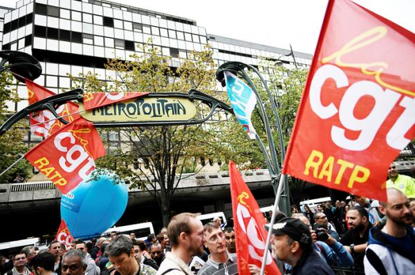 9月13日,法国公共交通系统大罢工。(AFP/Getty Images)