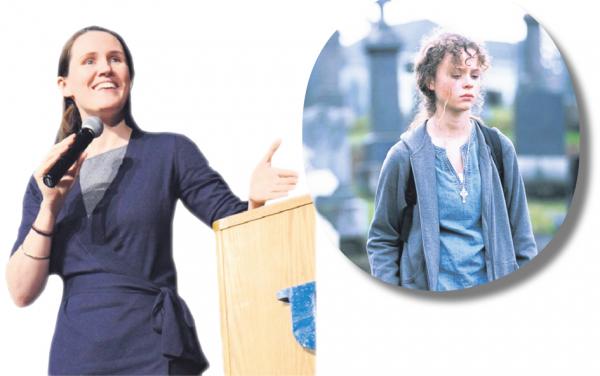 左图:莉姿•茉芮 (Liz Murray) 右图:她的故事被改编成励志电影《最贫穷的哈佛女孩》 (视频截图)