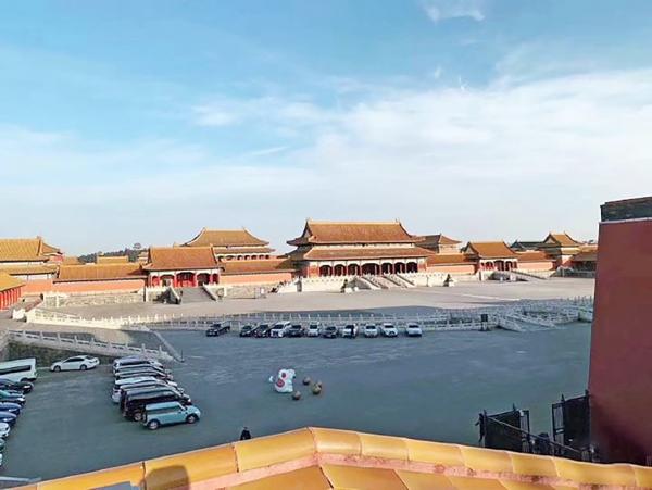 有网友曝光照片显示,高露停车的太和门广场,一度同时停放多个车辆。