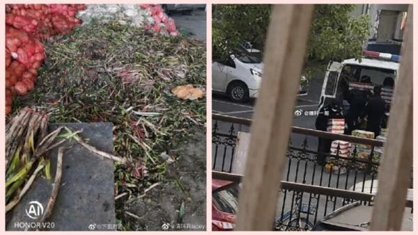 贵州捐赠湖北鄂州千吨蔬菜烂在仓库和被官警瓜分。（图片来源：网络）