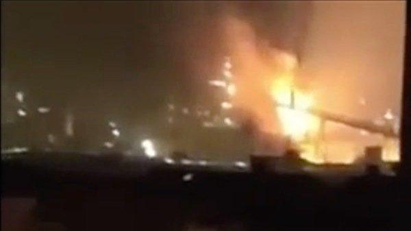 日前上海宝钢传出发生爆炸事件。(图片来源:视频截图)