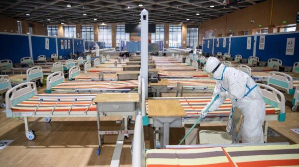 官方称,用于武汉肺炎疫情防控的方舱医院已经逐步休舱。(图片来源:STR/AFP via Getty Images)