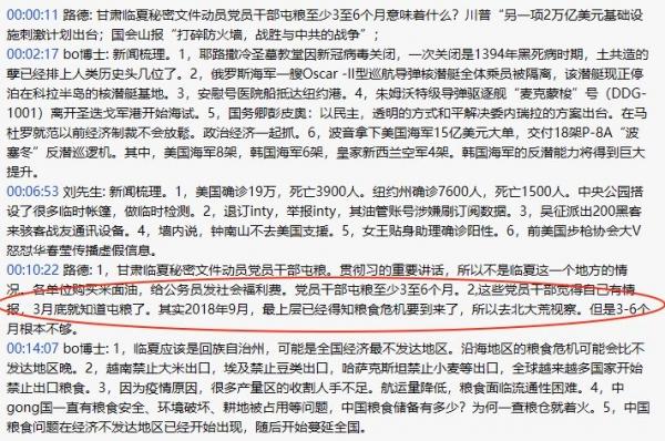 路德时评指出,这些党员干部觉得自己有情报,3月底就知道屯粮了。(图片来源:推特)