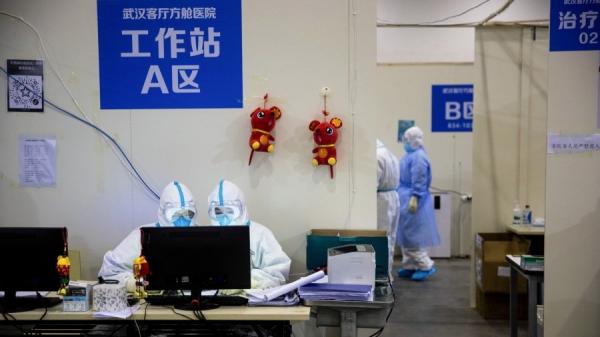 2月17日，武汉一家医院。（图片来源:STR/AFP via Getty Images）