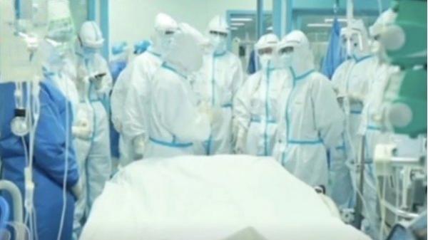 武汉患者人工肺续命62天后再做双肺移植(图片来源:视频截图)