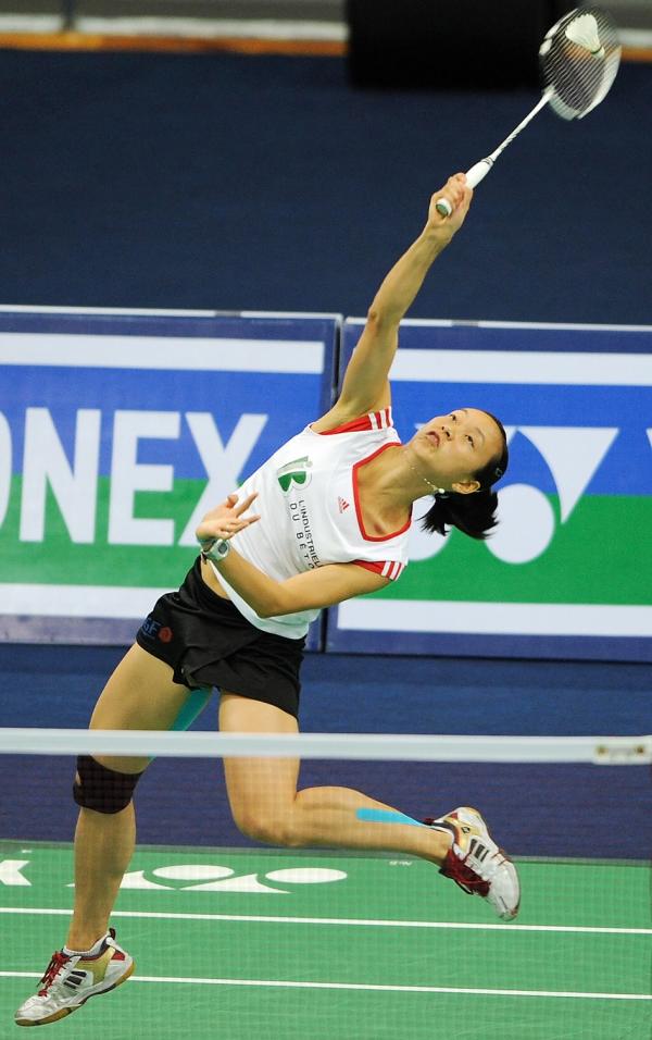 赛场上的皮红艳(AFP via Getty Images)