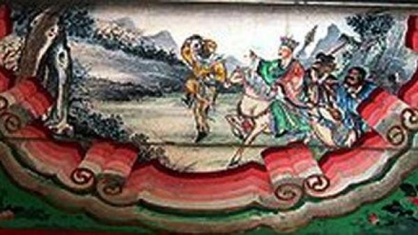 颐和园长廊上的《西游记》师徒四人绘画(图片来源:维基百科)