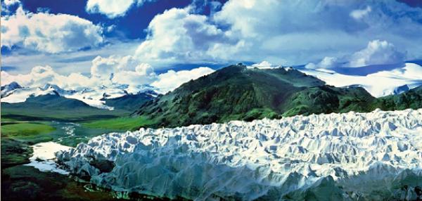 青海的长江源头冰河(Charlie fong/维基百科)