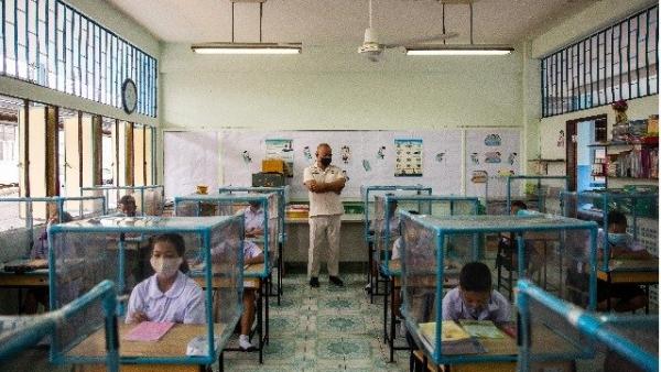 学生上课的情景。(以上图片均来源:Lauren DeCicca/Getty Images)