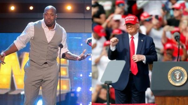 脱口秀主持人身兼美国民权律师身份的利奥·詹姆斯·特雷尔，对总统川普喊话表示“总统先生，我是全国最优秀的诉讼律师之一。我愿意免费向您提供我的法律服务。”（图片来源：Frederick M. Brown/Octavio Jones/Getty Images ）