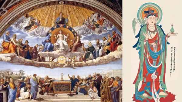 无论是西方的基督教、天主教还是东方的佛教、道教都劝导世人遵守一定的道德标准来行事。(神韵艺术团官网)