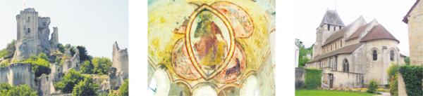 左图:拉瓦尔丹城堡遗址(GIRAUD Patrick/Wikipedia/CC BY 2.5);中图:圣-热内斯特教堂内的庄严耶稣像(Accrochoc/Wikipedia/CC BY-SA 3.0);右图:圣-热内斯特教堂(Accrochoc/Wikipedia/CC BY-SA 3.0)。